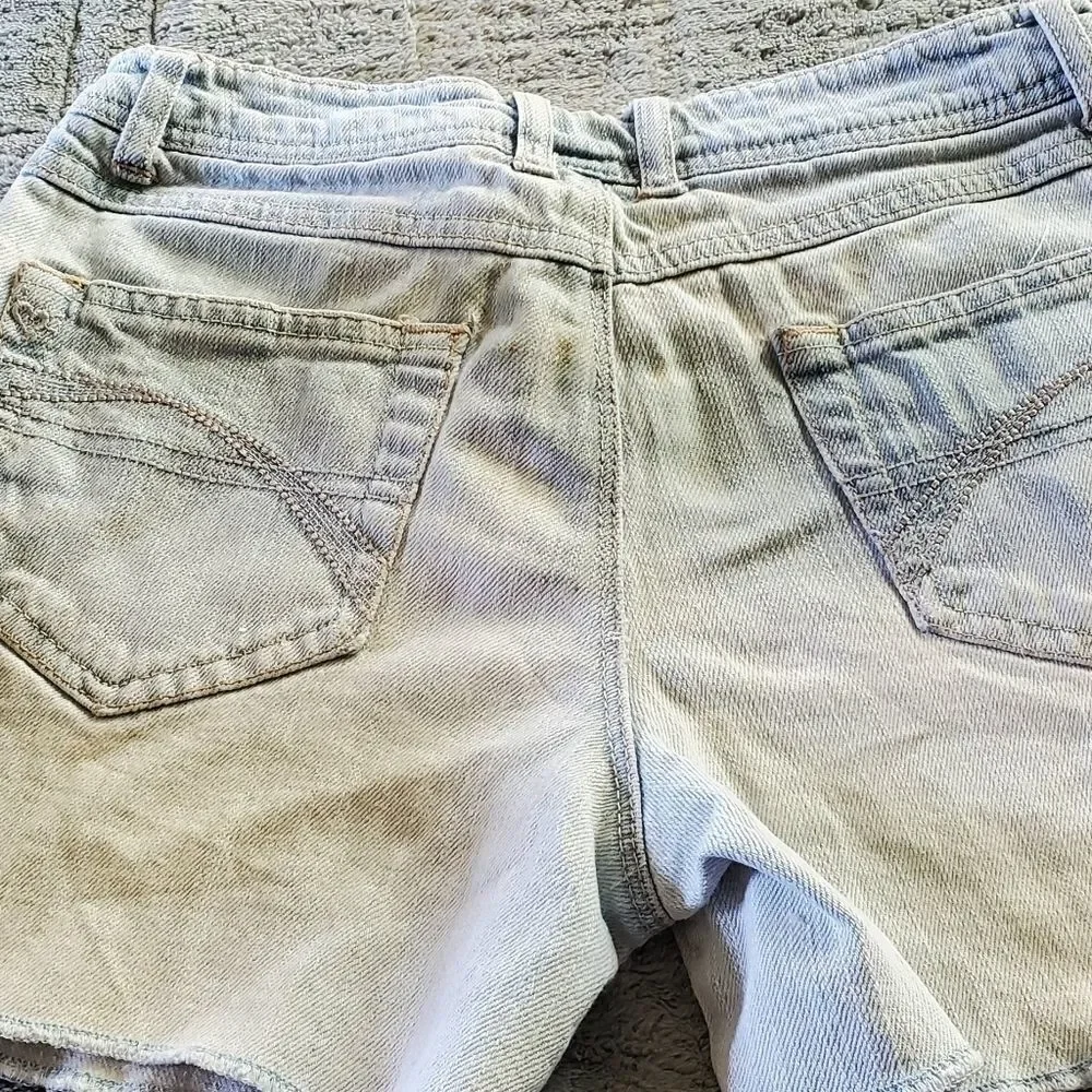 Justice Girls Light Blue Denim Jean Shorts Size 12